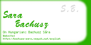 sara bachusz business card