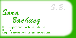 sara bachusz business card